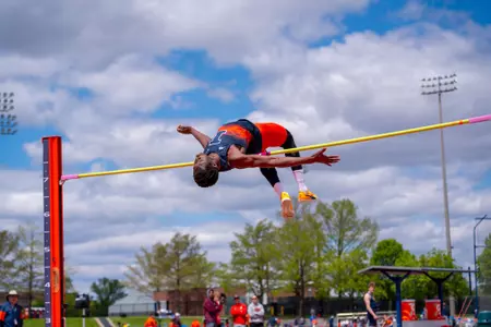 CHAMPAIGN, IL - May 02, 2026 - Jumper Kennedy Ocansey during Gary Wieneke Memorial Meet at Demirjian Park in Champaign, IL. Photo By Ryan Shepardson/Fighting Illini