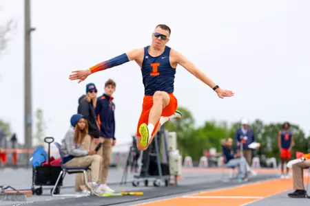 CHAMPAIGN, IL - May 08, 2026 - Jumper Viktor Morozov during the Illini Tune Up at Demirjian Park in Champaign, IL. Photo By Ashley Ray/Fighting Illini
