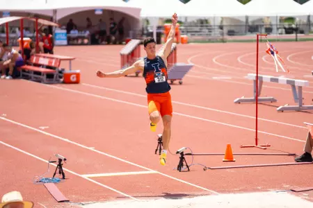 May 15, 2026 - Decathlete Tim Pelkmans during Big Ten Outdoor Championships at Nebraska Outdoor Track in Lincoln, NE. Photo By Nick Tomanelli/Fighting Illini