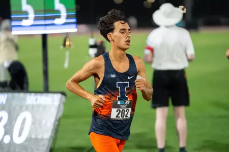 May 15, 2026 - Distance Runner Adam Patel during Big Ten Outdoor Championships at Nebraska Outdoor Track in Lincoln, NE. Photo By Nick Tomanelli/Fighting Illini