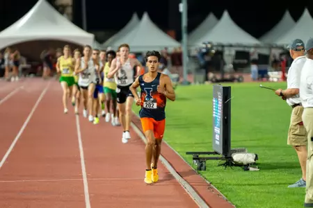 May 15, 2026 - Distance Runner Adam Patel during Big Ten Outdoor Championships at Nebraska Outdoor Track in Lincoln, NE. Photo By Nick Tomanelli/Fighting Illini