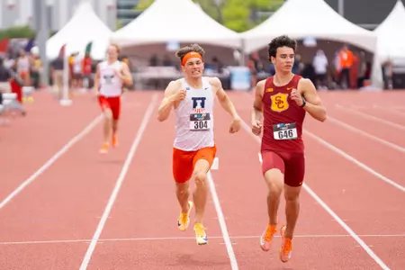 May 16, 2026 - Sprinter Jackson Gilbert during Big Ten Outdoor Championships at Nebraska Outdoor Track in Lincoln, NE. Photo By Nick Tomanelli/Fighting Illini