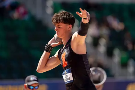 EUGENE, OR - June 10, 2026 - Decathlete Luuk Pelkmans during the NCAA Outdoor National Championship at Hayward Field in Eugene, OR. Photo By Ashley Ray/Fighting Illini