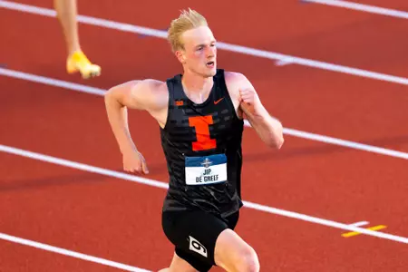 EUGENE, OR - June 10, 2026 - Decathlete Jip de Greef during the NCAA Outdoor National Championship at Hayward Field in Eugene, OR. Photo By Ashley Ray/Fighting Illini