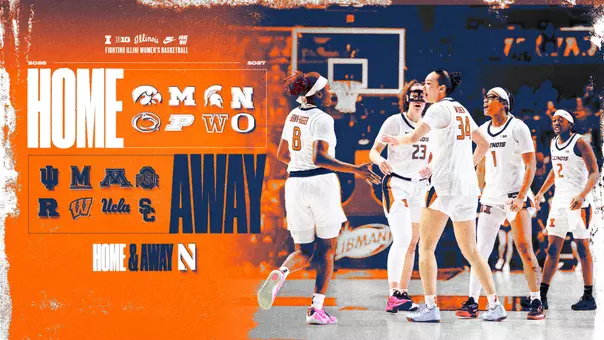 Illinois WBB 2026-27 Big Ten Home Away Opponents graphic