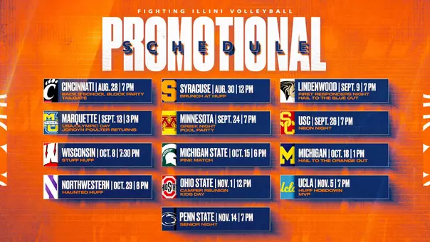 2026 Illinois VB Promo Schedule
