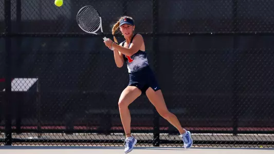 COLUMBUS, OHIO - APRIL 24: Kimiko Cooper during the quarterfinals of the 2026 Big Ten Women’s Tennis Championships at the Ty Tucker Tennis Center on April 24, 2026 in Columbus, Ohio. (Photo by Kirk Irwin Big Ten/University Images via Getty Images)