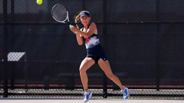 COLUMBUS, OHIO - APRIL 24: Kimiko Cooper during the quarterfinals of the 2026 Big Ten Women’s Tennis Championships at the Ty Tucker Tennis Center on April 24, 2026 in Columbus, Ohio. (Photo by Kirk Irwin Big Ten/University Images via Getty Images)