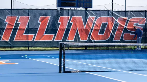 CHAMPAIGN, IL - May 01, 2026 - Head Coach Brad Dancer during the Round 1 Match of the NCAA Tournament between the Yale Bulldogs and the Illinois Fighting Illini at Atkins Tennis Center in Champaign, IL. Photo By Knox Mynatt/Fighting Illini