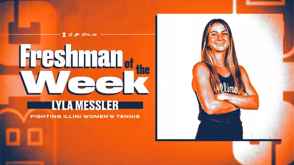 Lyla Messler Big Ten Freshman of the Week graphic