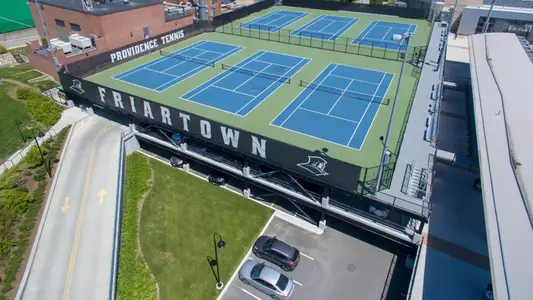 Aerial view of Tennis Courts at Providence College.