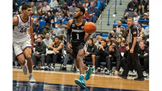 Al Durham runs the point at UConn.