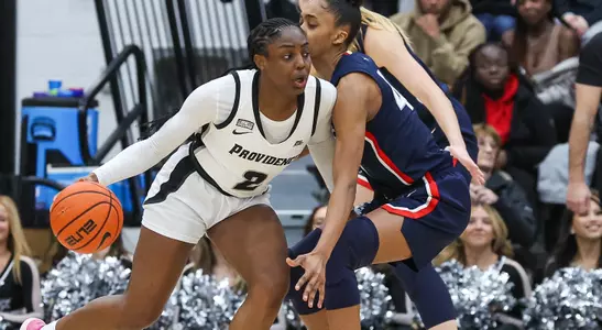 Feb. 01, 2023; Providence, Rhode Island, USA; Providence Friars guard Grace Efosa (2) during a Big East matchup between UConn and Providence College held at Alumni Hall. The Huskies won the 64-54 over the Friars. Photo by Brian Foley for Foley-Photography.