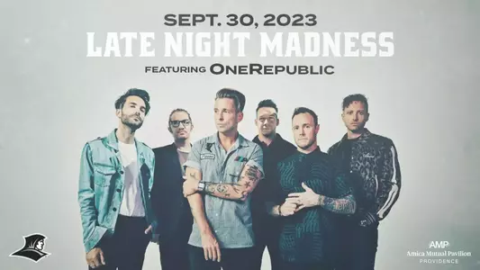 Graphic promoting OneRepublic performing at the 2023 Late Night Madness.