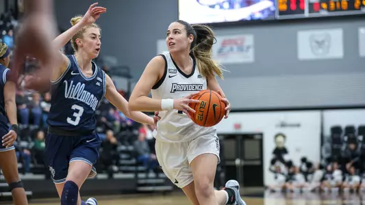 Marta Morales Romero drives to the basket in a BIG EAST match-up against Villanova