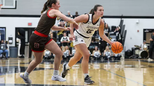 Brynn Farrell - women's basketball action photo vs Brown