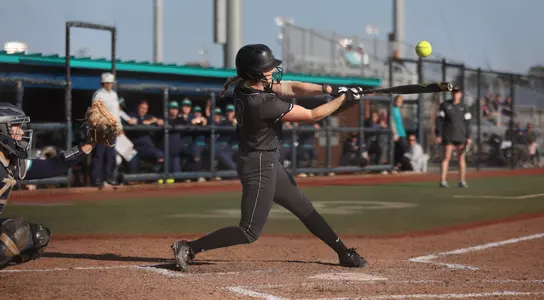 Jacque Harrington at-bat softball