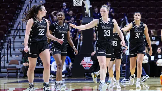 Group Photo of Brynn Farrell, Grace Efosa, Emily Archibald and Olivia Olsen in a game vs. Butler during the BIG EAST Tournament