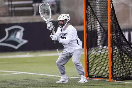 James Corsaniti in goal on Chapey Field in Anderson Stadium in 2024 home game