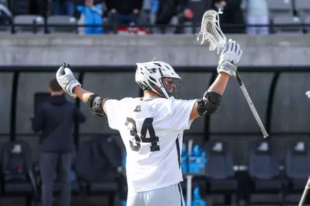 Owen Finetto celebrating a goal in 2024 home game on Chapey Field in Anderson Stadium