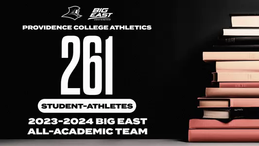 2023-24 BIG EAST All-Academic Team 261 Student-Athletes Providence College Athletics, picture of a stack of books