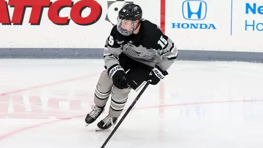 Will Elger Men's Hockey in action in a game against Michigan.