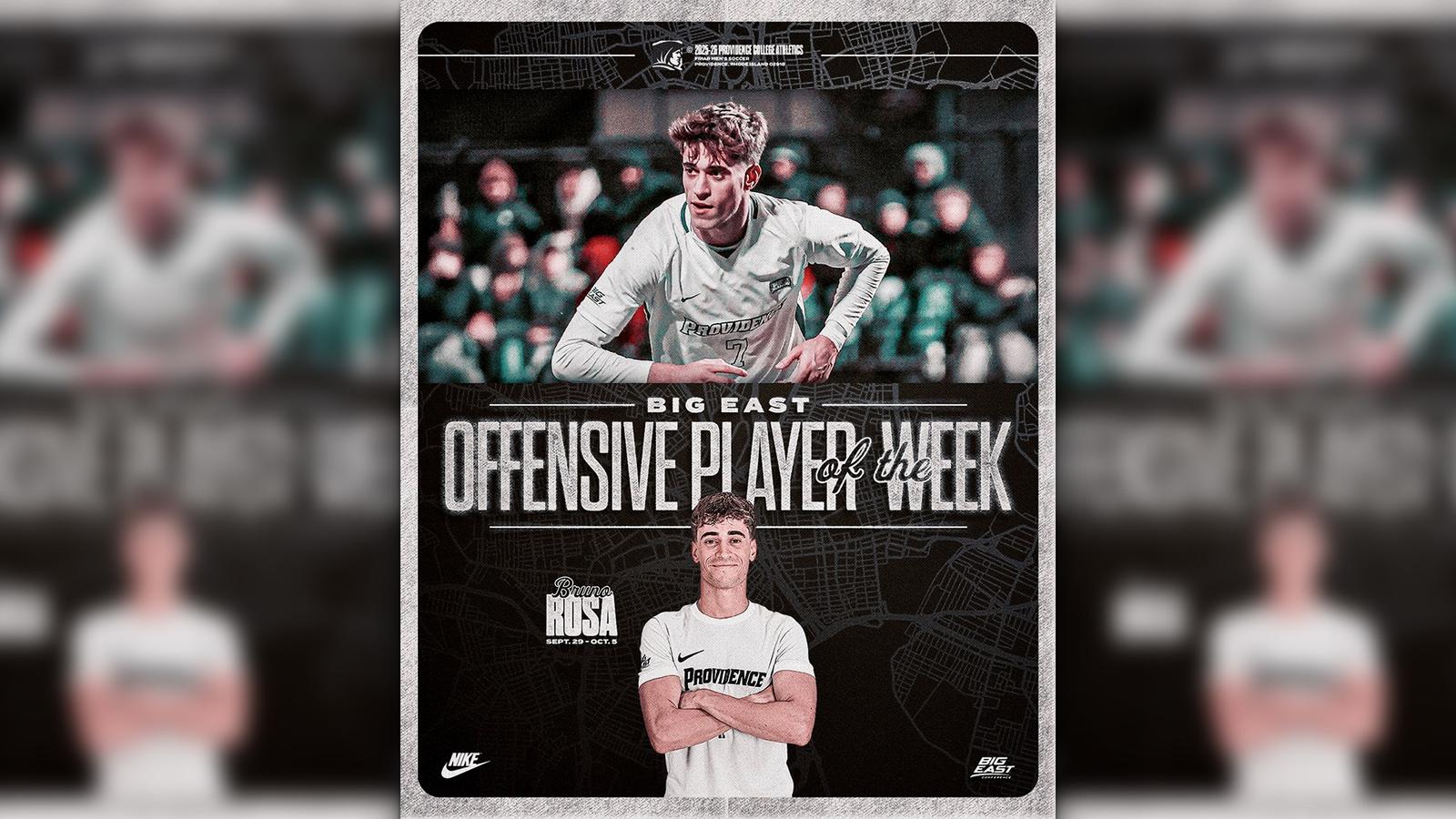 Providence College’s Bruno Rosa Earns BIG EAST Offensive Player Of The ...