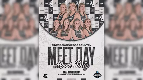 A graphic featuring the seven female runners for the Providence College women's cross country team who will race at the NCAA Championship