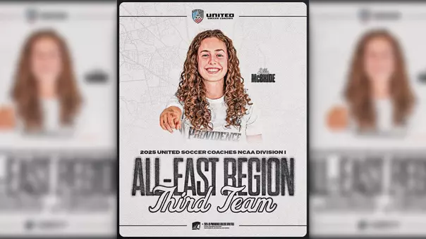 Ella McBride 2025 United Soccer Coaches NCAA Division I Women's All-East Region graphic.