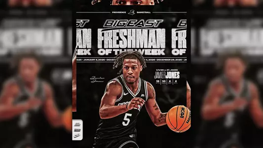 BIG EAST Freshman of the Week, December 29, 2025 to January 4, 2026, Jamier Jones January 3, 2026 versus St. John's, 15 points, 10 rebounds, 2 assists, 2 steals, Jamier Jones in game action