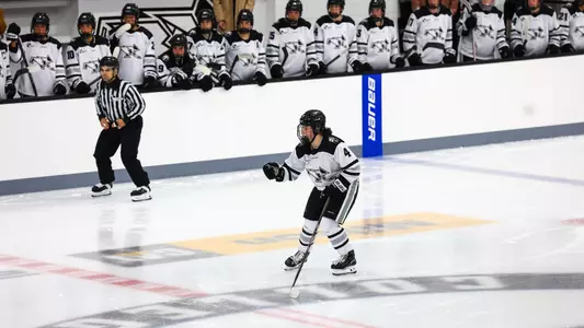 Mirella Martinelli Skates down the ice at Schneider Arena against their second game against Sacred Heart.