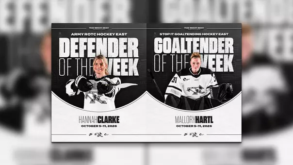 Hannah Clarke and Mallory Hartl Hockey East Awards