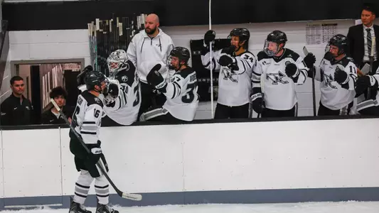 Men's Hockey Bench Celebration vs SLU