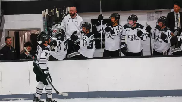Men's Hockey Bench Celebration vs SLU