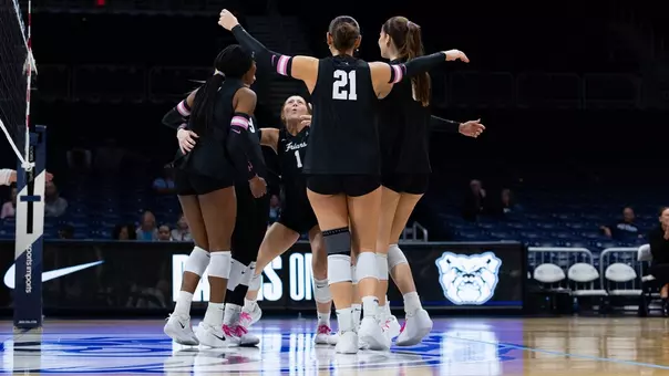 Volleyball scores a point against Butler at Butler