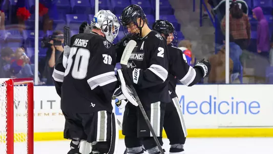 Jack Parsons and Tomas Machu celebrate after win at UMass Lowell