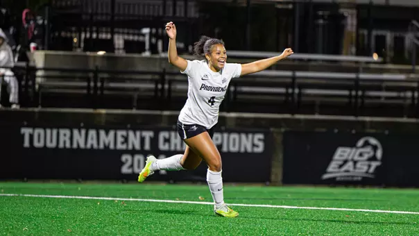 Amaya Coffie celebrating goal vs St. John's