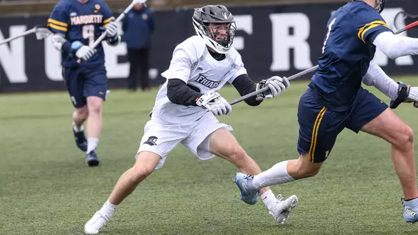 Ian Olenik defends on Chapey Field at Anderson Stadium.