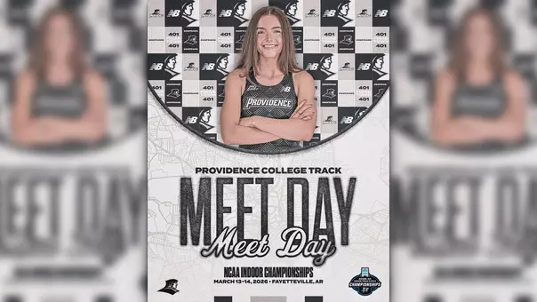 A graphic of Maeve O'Neill for the NCAA Indoor Track and Field Championships