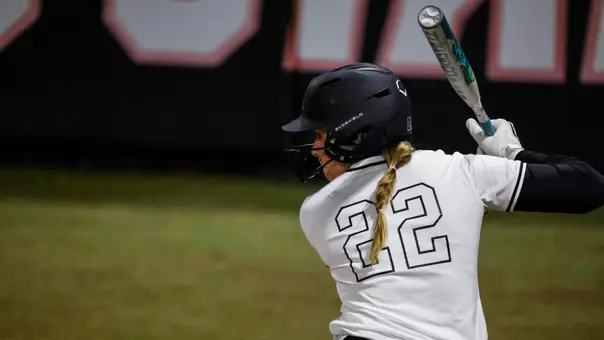 Alyssa Twomey at bat at the Raleigh Times tournament against host NC State