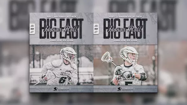 Rhett Chambers and Matt Lazzaro BIG EAST Weekly Honor Roll for men's lacrosse graphic