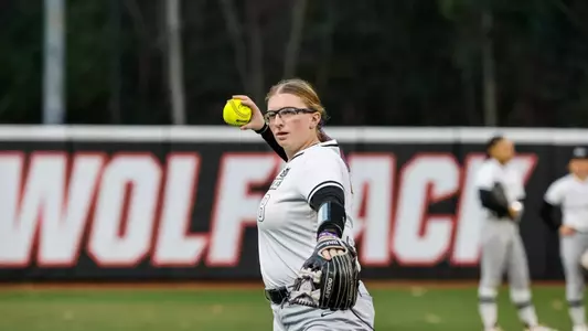 Tori Grifone throwing during the game vs NC State