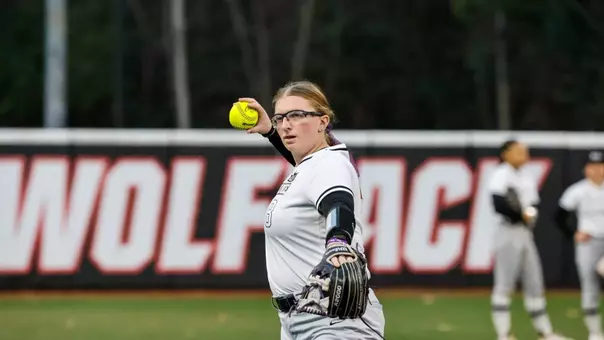 Tori Grifone throwing during the game vs NC State