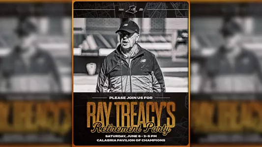 Please join us for Ray Treacy's Retirement Party Saturday, June 6, 3 to 5pm, Calabria Pavilion of Champions, Ray Treacy coaching during a track meet