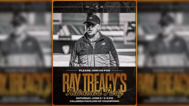 Please join us for Ray Treacy's Retirement Party Saturday, June 6, 3 to 5pm, Calabria Pavilion of Champions, Ray Treacy coaching during a track meet