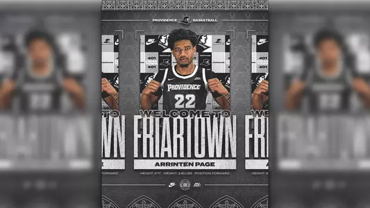 Welcome to Friartown - Arrinten Page, heigh six feet eleven inches, weight, two hundred forty-five pounds, position forward