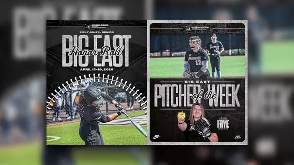 Addy Frye BIG EAST Pitcher of the Week; Emily Jonte BIG EAST Weekly Honor Roll