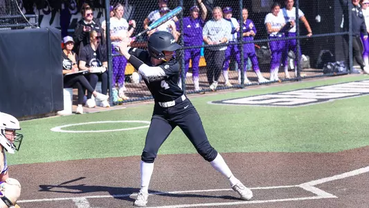 Zoe Krizan at bat during a non conference game against Stonehill at Glay Field