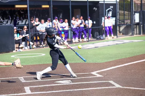 Zoe Krizan batting against Stonehill at Glay Field