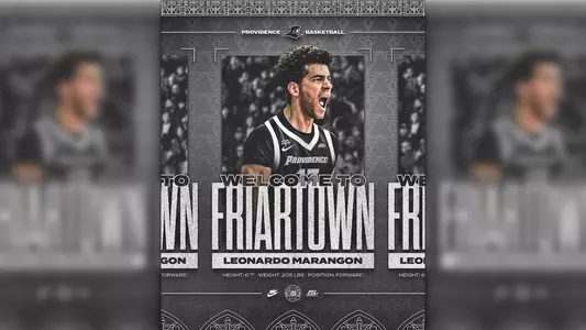 Leonardo Marangon Welcome to Friartown height six feet seven inches tall, weight two hundred five pounds, position forward